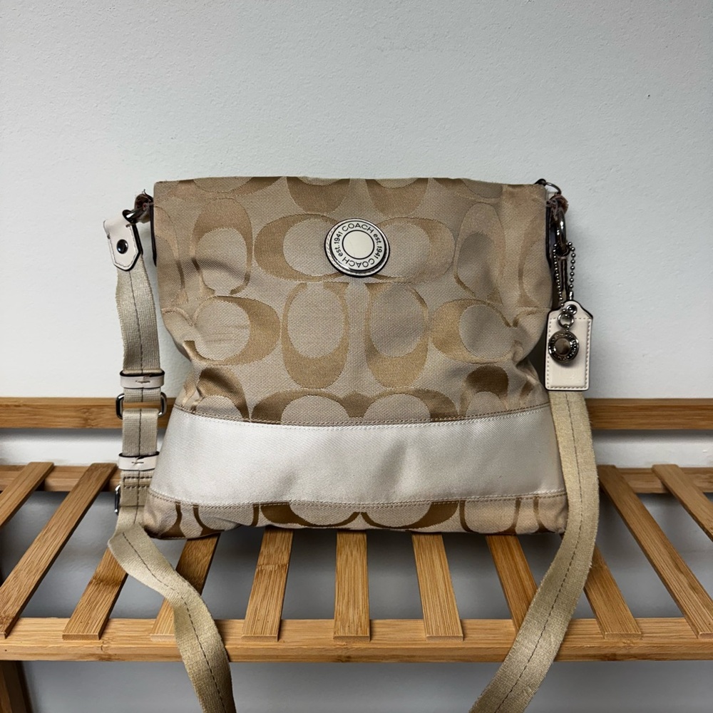 Coach Beige and Cream Crossbody Bag